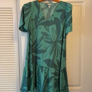 A New Day Aloha Hawaiian Floral Print Tunic Dress S